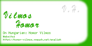 vilmos homor business card